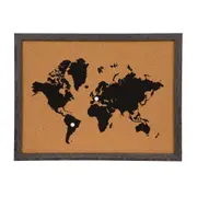 MEMORY-BOARD 42 CM X 32 CM PIN THE WORLD - PRETO/MADEIRA - Foto 3