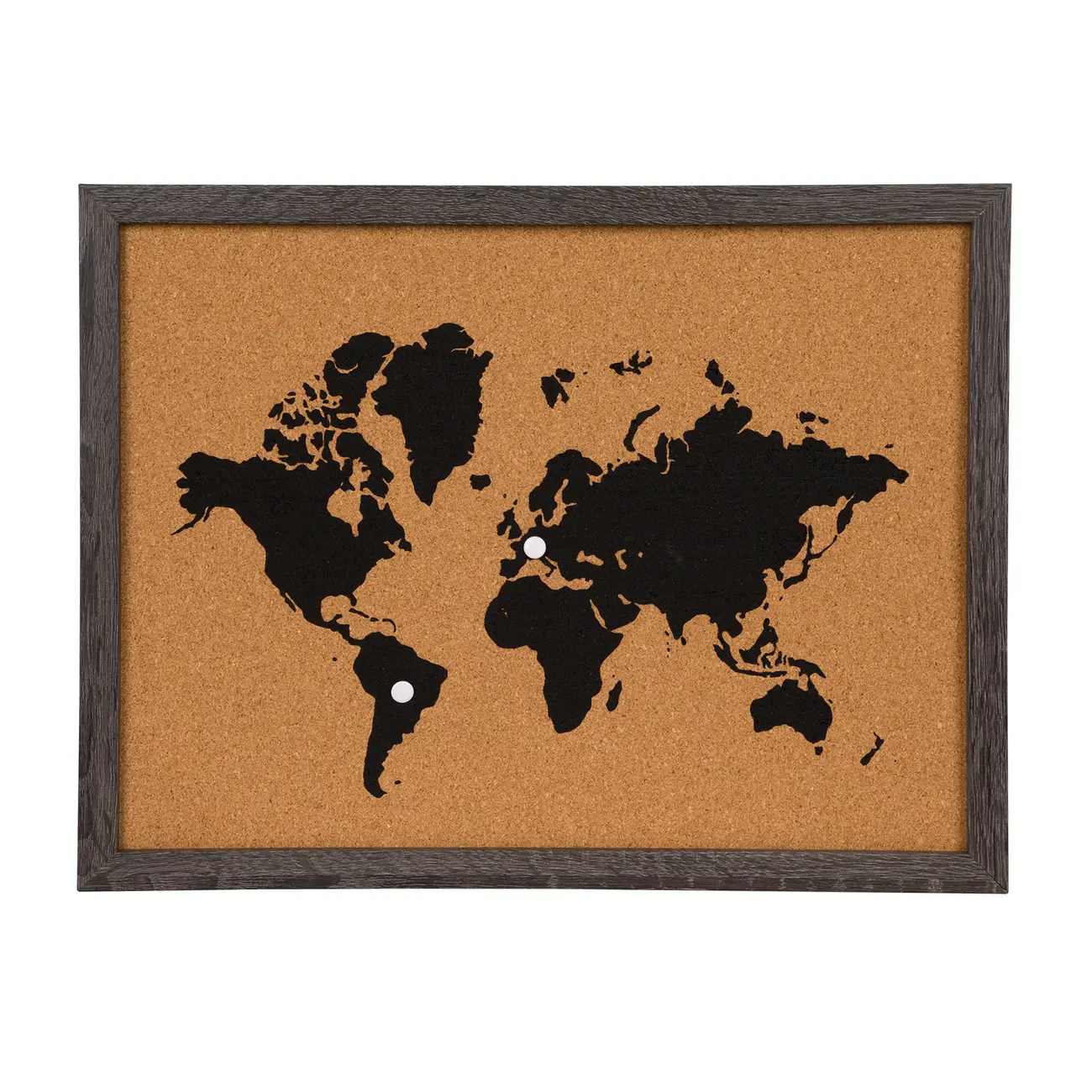 MEMORY-BOARD 42 CM X 32 CM PIN THE WORLD - PRETO/MADEIRA - Foto 3