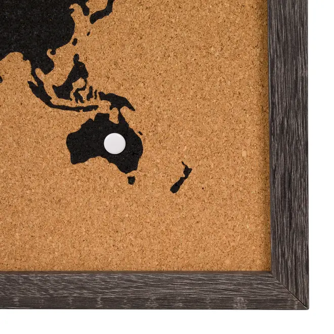 MEMORY-BOARD 42 CM X 32 CM PIN THE WORLD - PRETO/MADEIRA - Foto 4