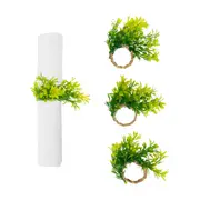 ARGOLA PARA GUARDANAPO CONJUNTO COM 4 PEÇAS TRUE - NATURAL/VERDE - Foto 1