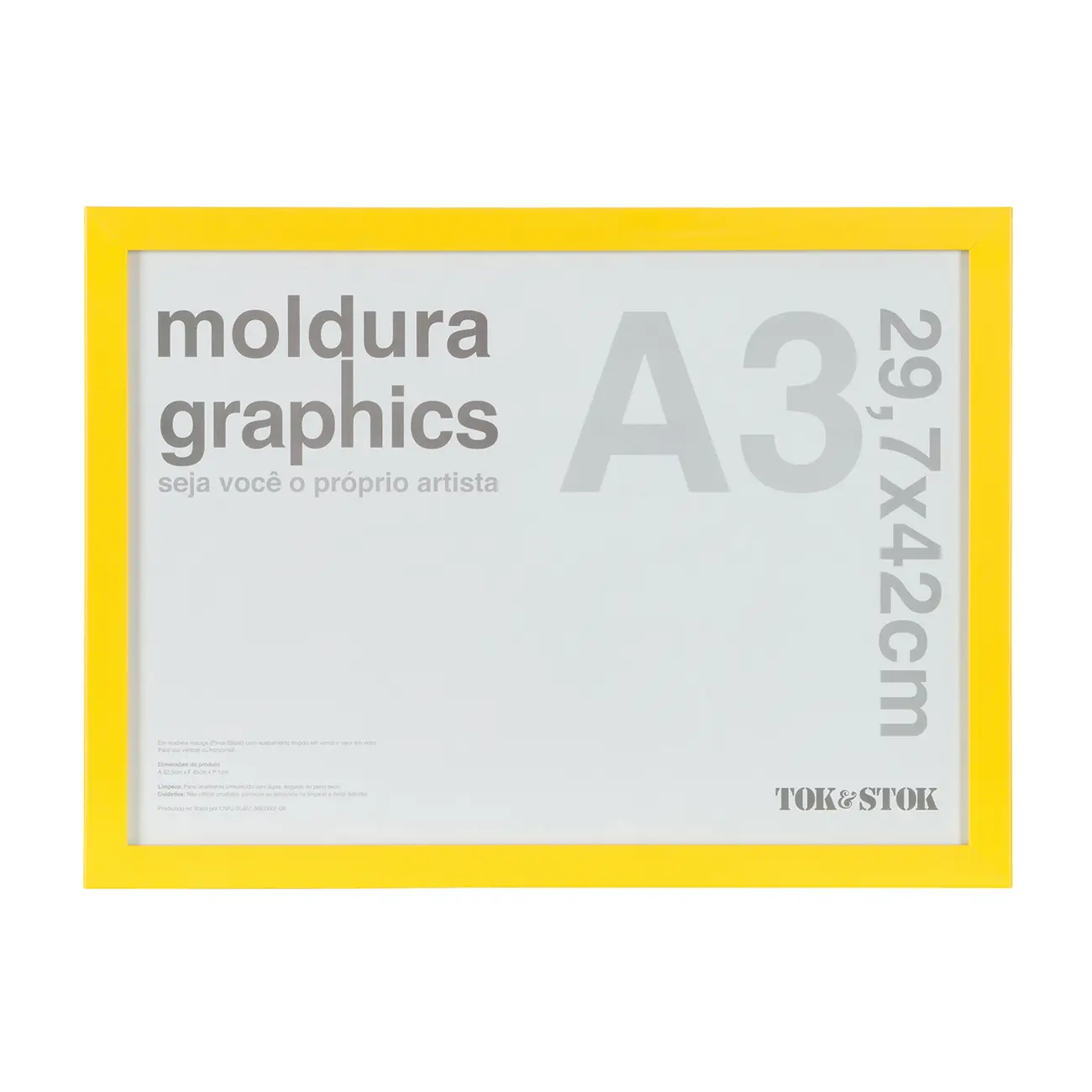 MOLDURA A3 29 CM X 42 CM GRAPHICS - AMARELO - Foto 1