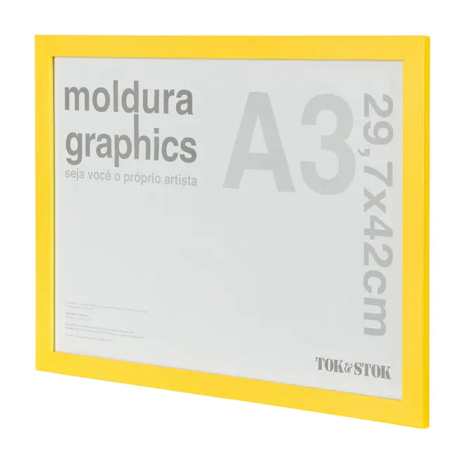 MOLDURA A3 29 CM X 42 CM GRAPHICS - AMARELO - Foto 2