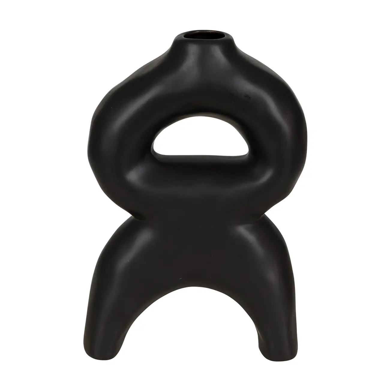 VASO DECORATIVO 21 CM SANAMU - PRETO - Foto 1