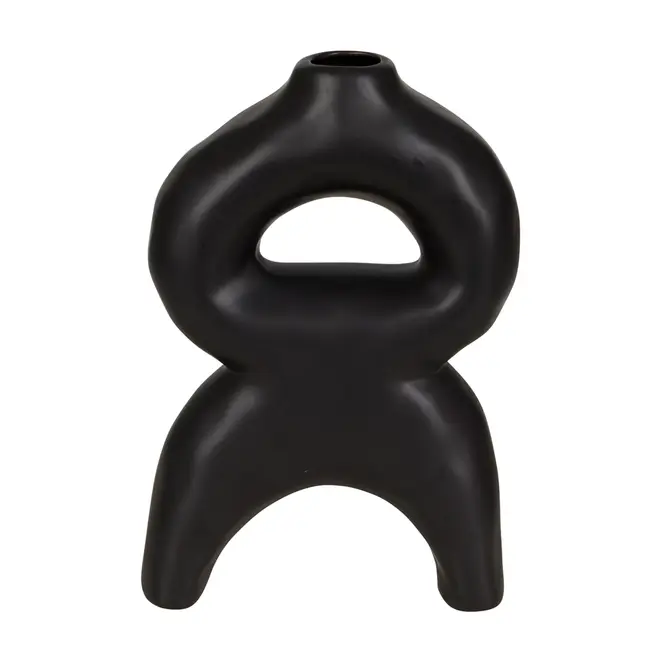VASO DECORATIVO 21 CM SANAMU - PRETO - Foto 1