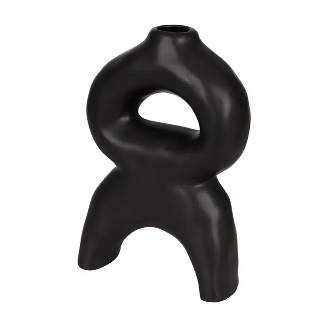 VASO DECORATIVO 21 CM SANAMU - PRETO - Foto 2