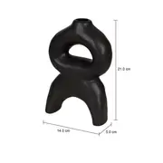VASO DECORATIVO 21 CM SANAMU - PRETO - Foto 6