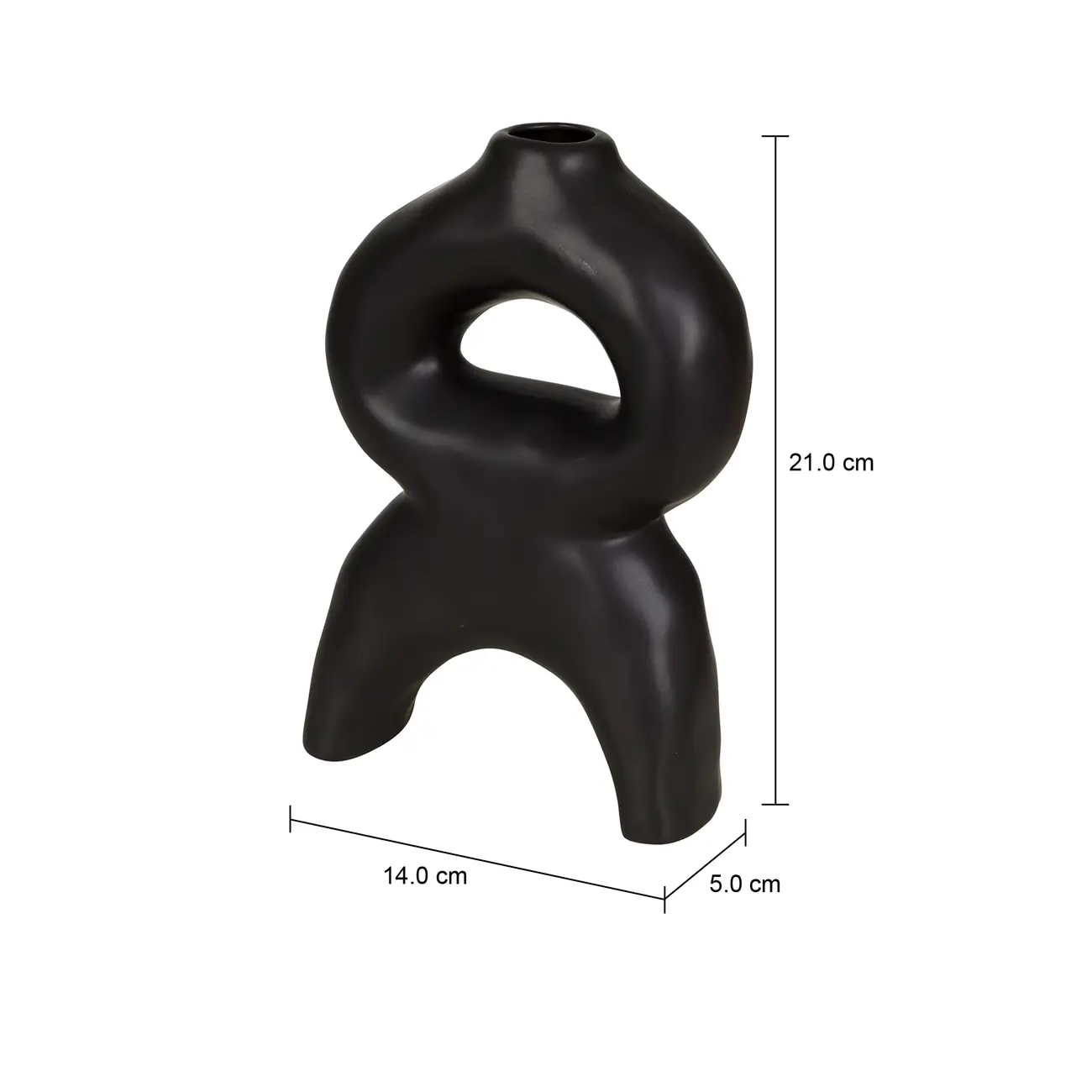 VASO DECORATIVO 21 CM SANAMU - PRETO - Foto 6