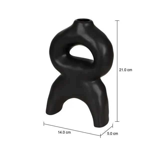 VASO DECORATIVO 21 CM SANAMU - PRETO - Foto 6