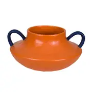 VASO 15 CM ÂNFORA - AZUL/TERRACOTA - Foto 1