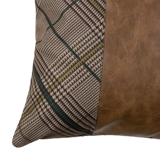 ALMOFADA 43 CM X 43 CM PLAID - MARROM/ENGLISH GREEN - Foto 5