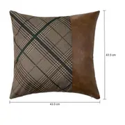 ALMOFADA 43 CM X 43 CM PLAID - MARROM/ENGLISH GREEN - Foto 7