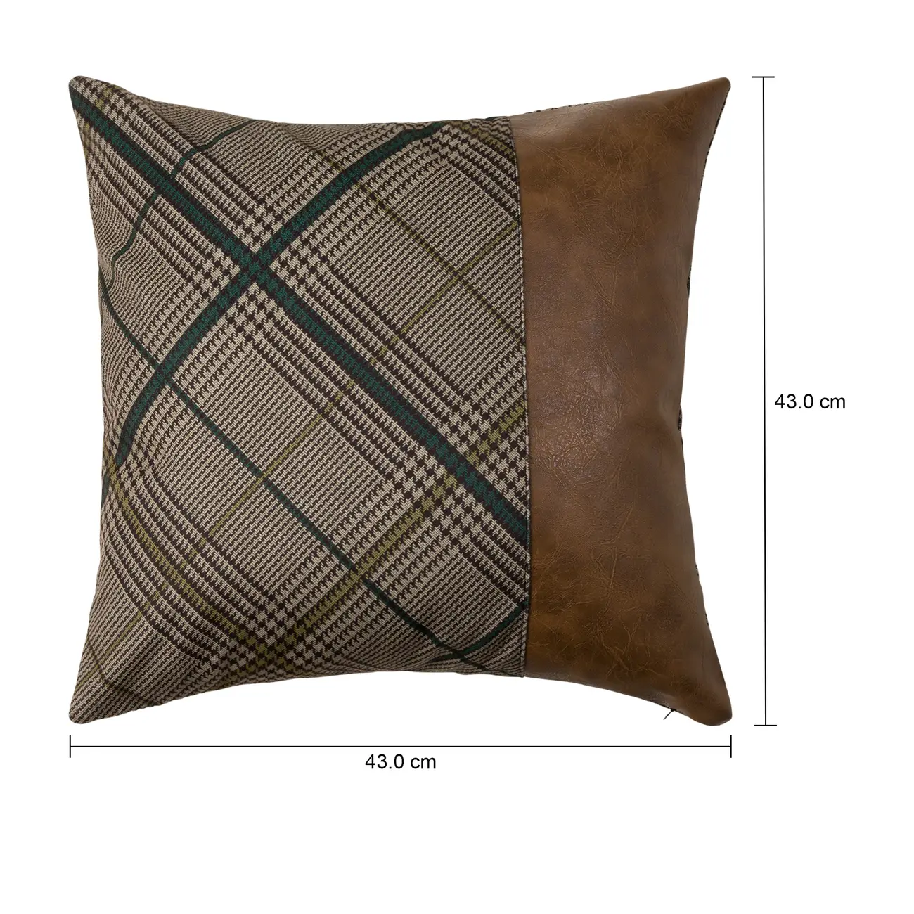 ALMOFADA 43 CM X 43 CM PLAID - MARROM/ENGLISH GREEN - Foto 7