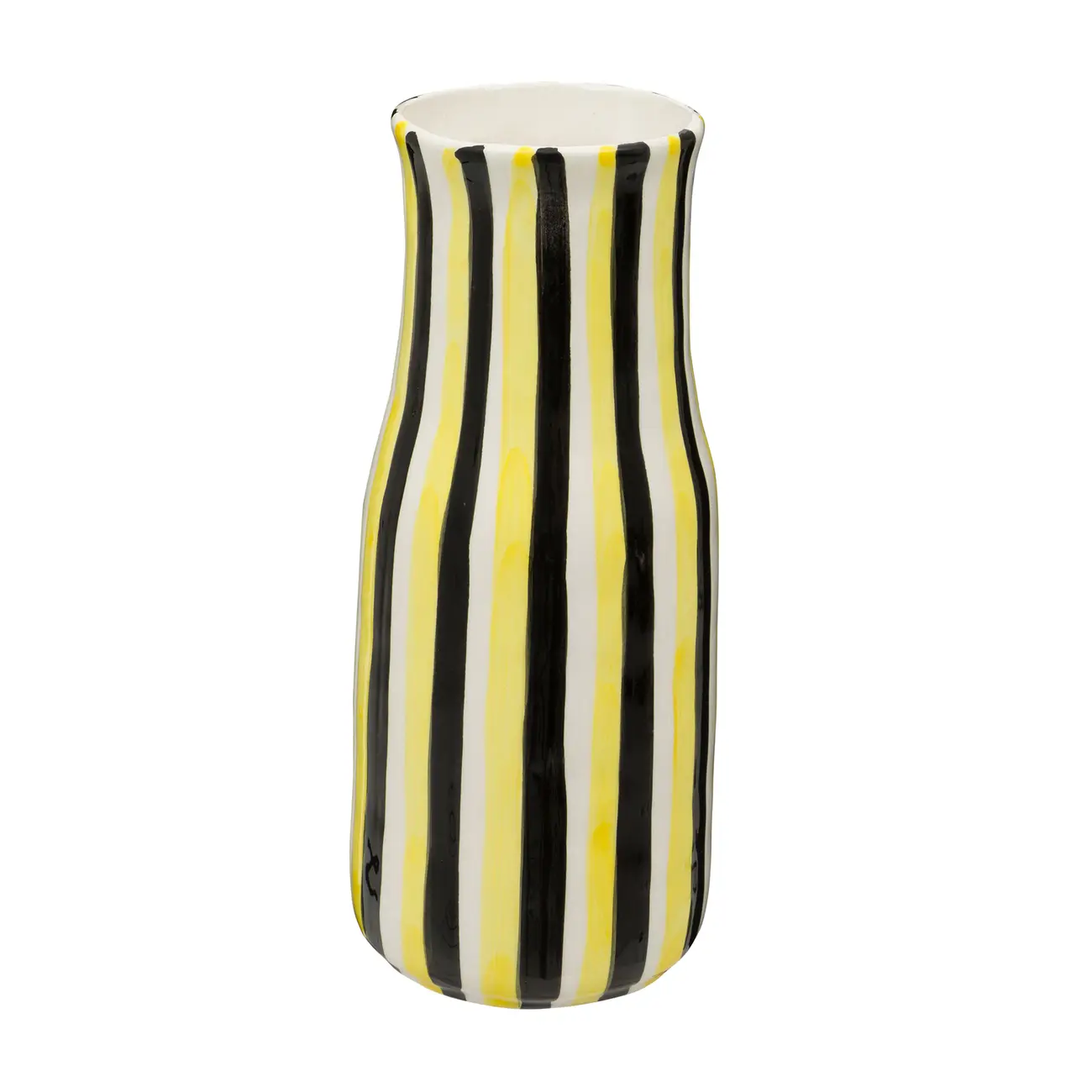 VASO DECORATIVO 23 CM RISQUIM - BRANCO/PRETO - Foto 1