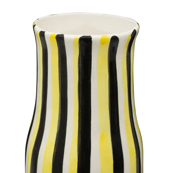 VASO DECORATIVO 23 CM RISQUIM - BRANCO/PRETO - Foto 2