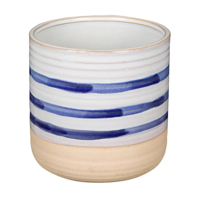 CACHEPÔ 13 CM SUESTE - BRANCO/AZUL - Foto 1