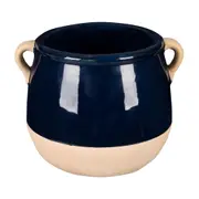 CACHEPÔ 17 CM CAMBOA - BEGE/AZUL - Foto 1