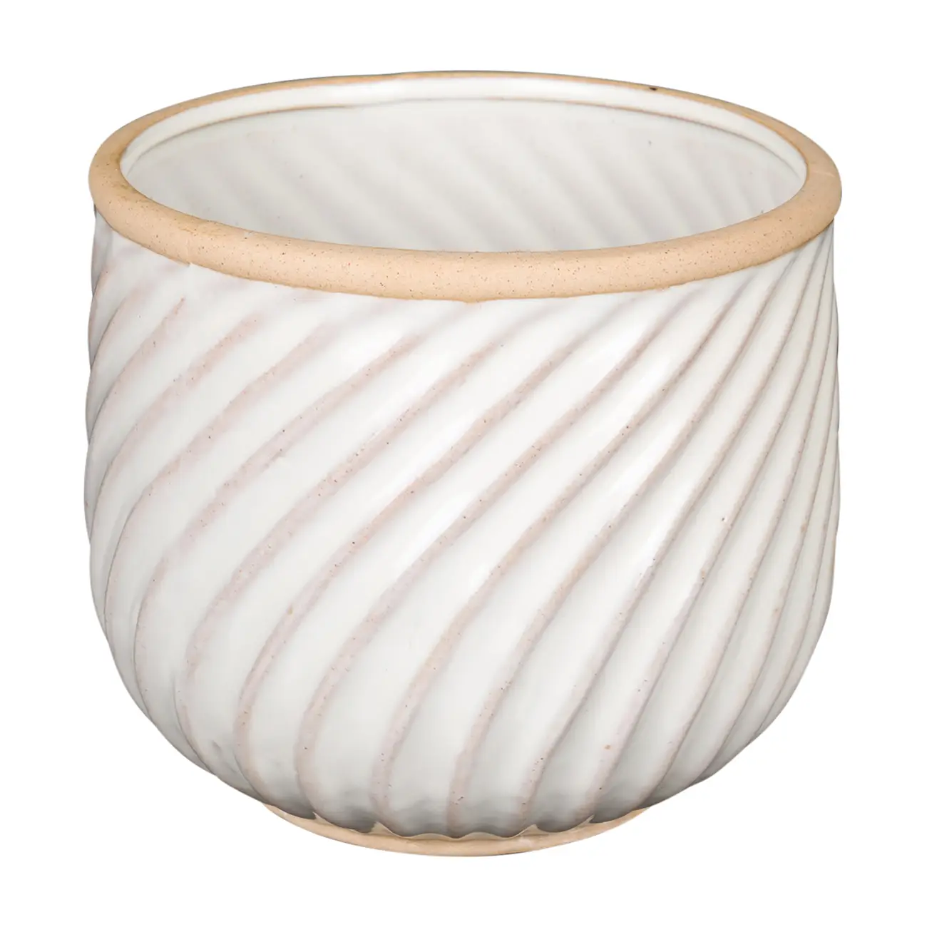 CACHEPÔ 12 CM LUNAY - BRANCO/BEGE - Foto 1