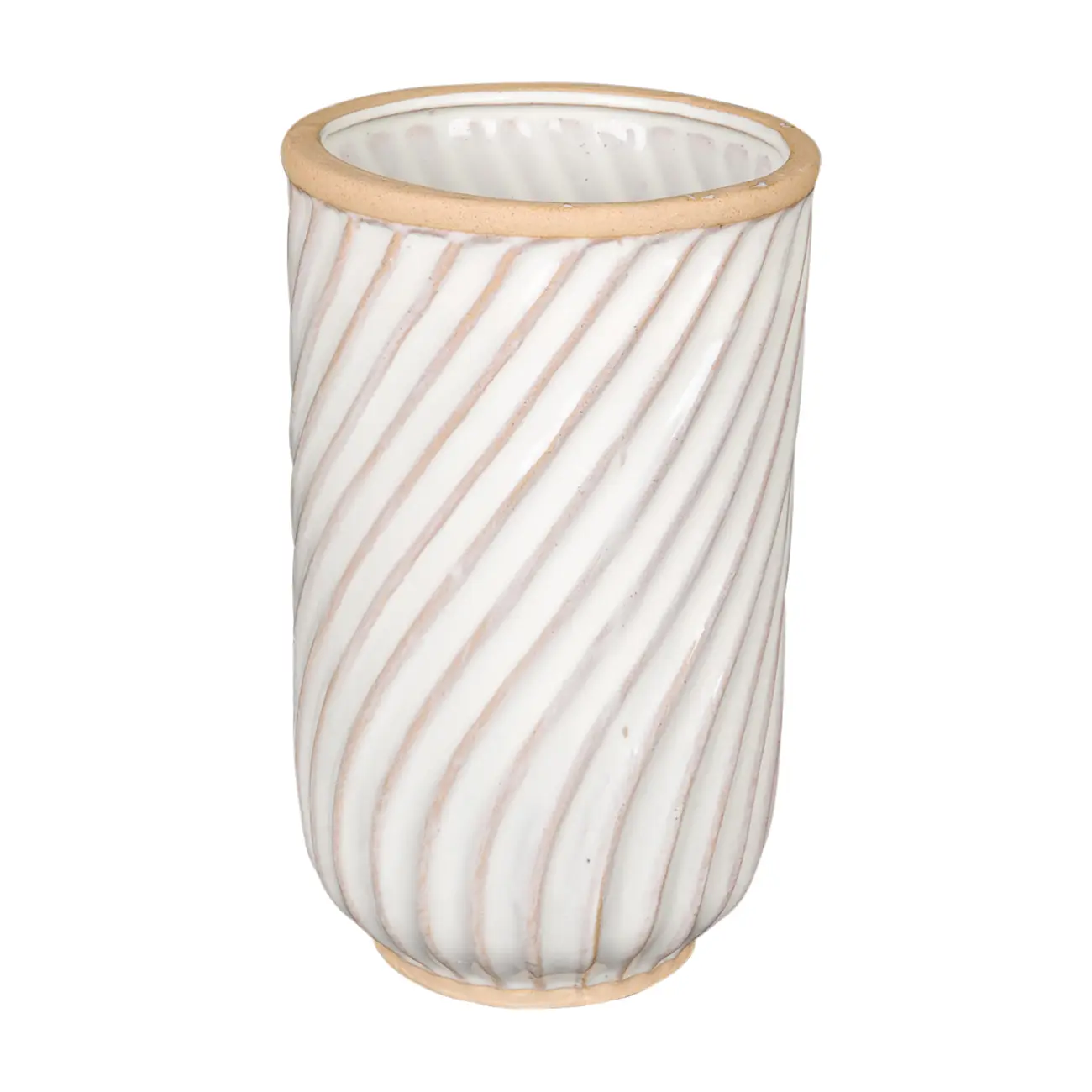 VASO DECORATIVO 20 CM LUNAY - BRANCO/BEGE - Foto 1