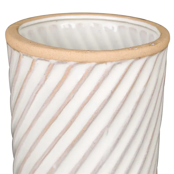 VASO DECORATIVO 20 CM LUNAY - BRANCO/BEGE - Foto 2