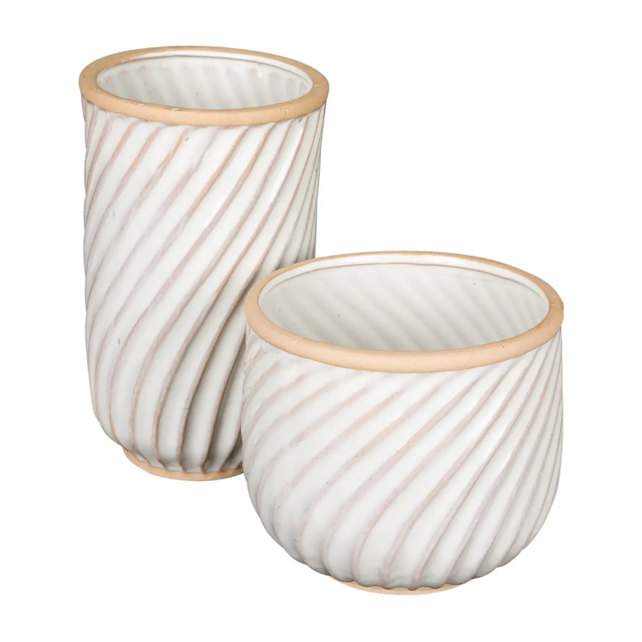 VASO DECORATIVO 20 CM LUNAY - BRANCO/BEGE - Foto 3