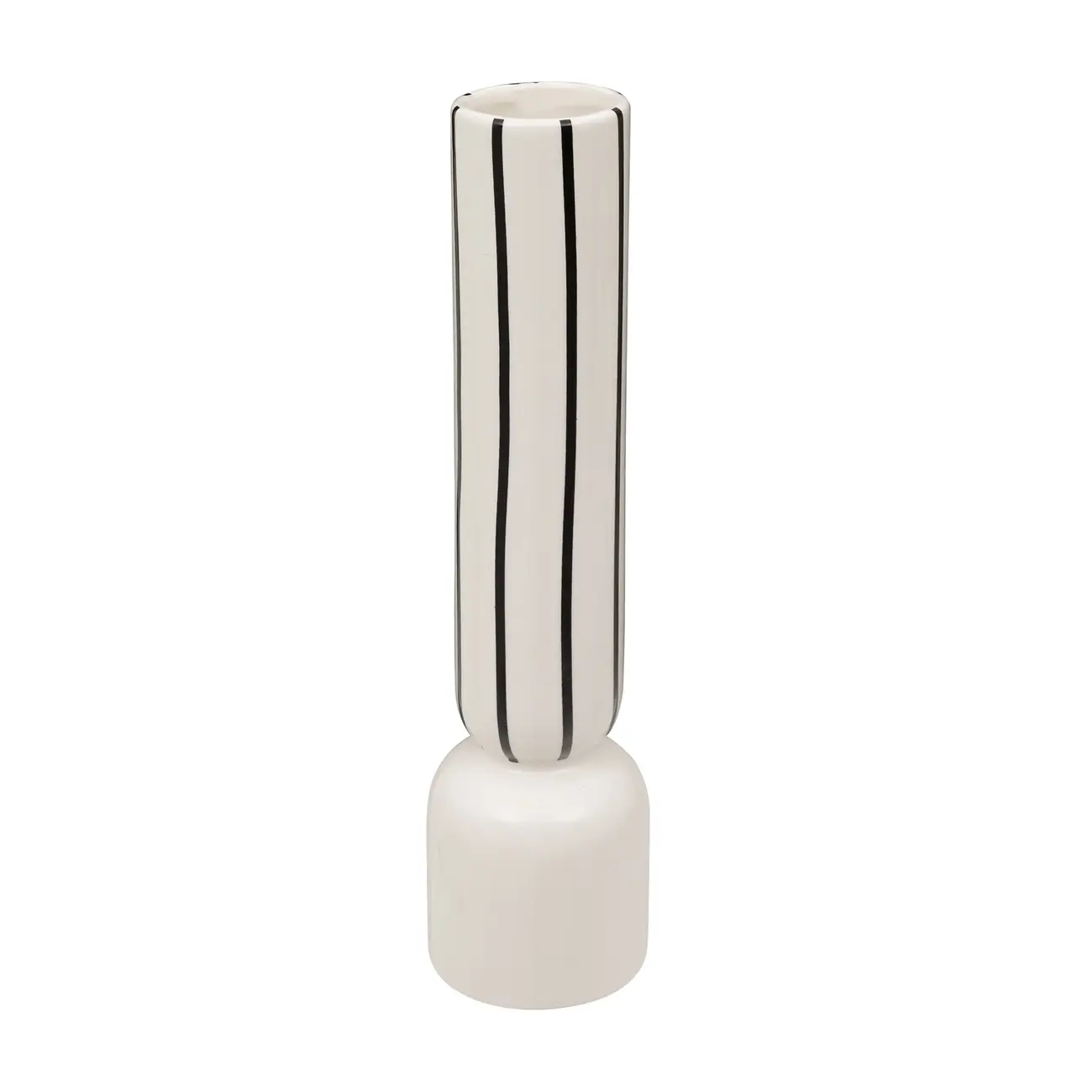 VASO DECORATIVO 36 CM CANUWDO - BRANCO/PRETO - Foto 1
