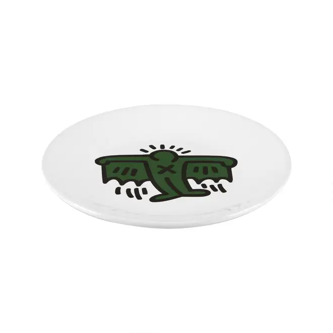 PRATO DE SOBREMESA KEITH HARING FLYING - BRANCO/VERDE - Foto 2