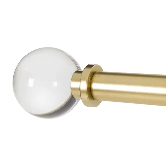 SUPORTE PARA CORTINA EXTENSÍVEL. 91 CM/1,82 M 25 MM NOBLEMAN - OURO/INCOLOR - Foto 4