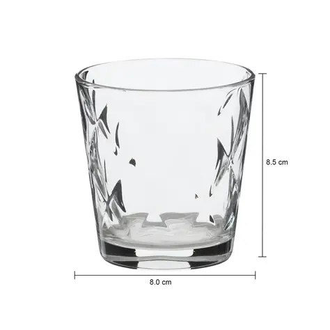 Imagem com medidas do produto COPO ON THE ROCKS 240 ML DIAMOND
