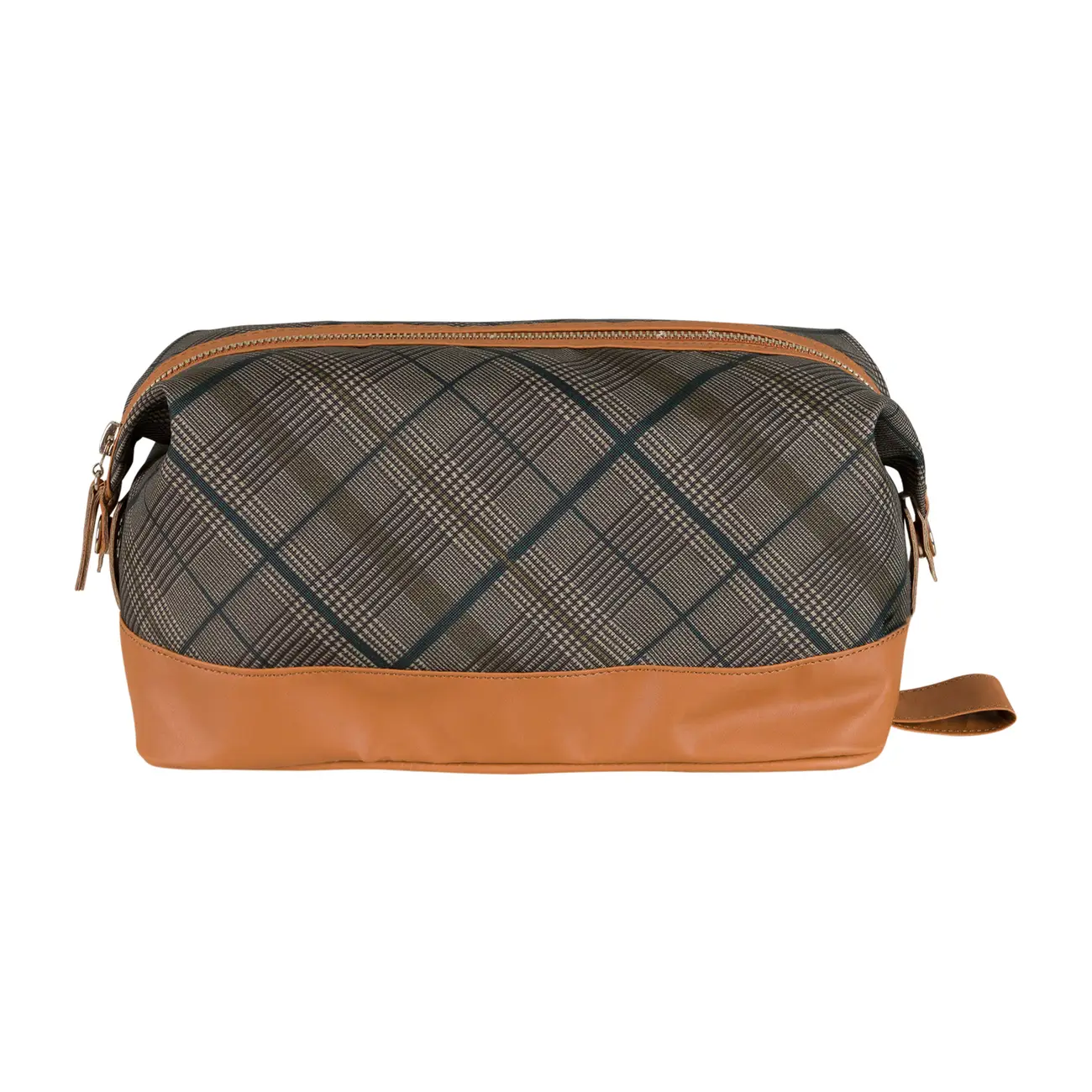 NÉCESSAIRE PLAID - MARROM/ENGLISH GREEN - Foto 1