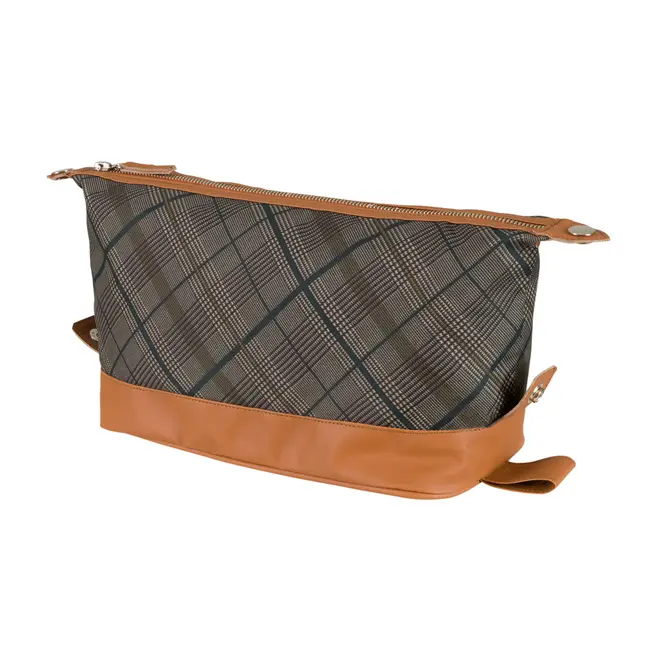 NÉCESSAIRE PLAID - MARROM/ENGLISH GREEN - Foto 3
