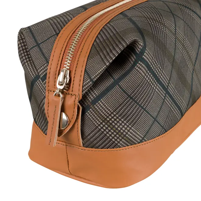 NÉCESSAIRE PLAID - MARROM/ENGLISH GREEN - Foto 7