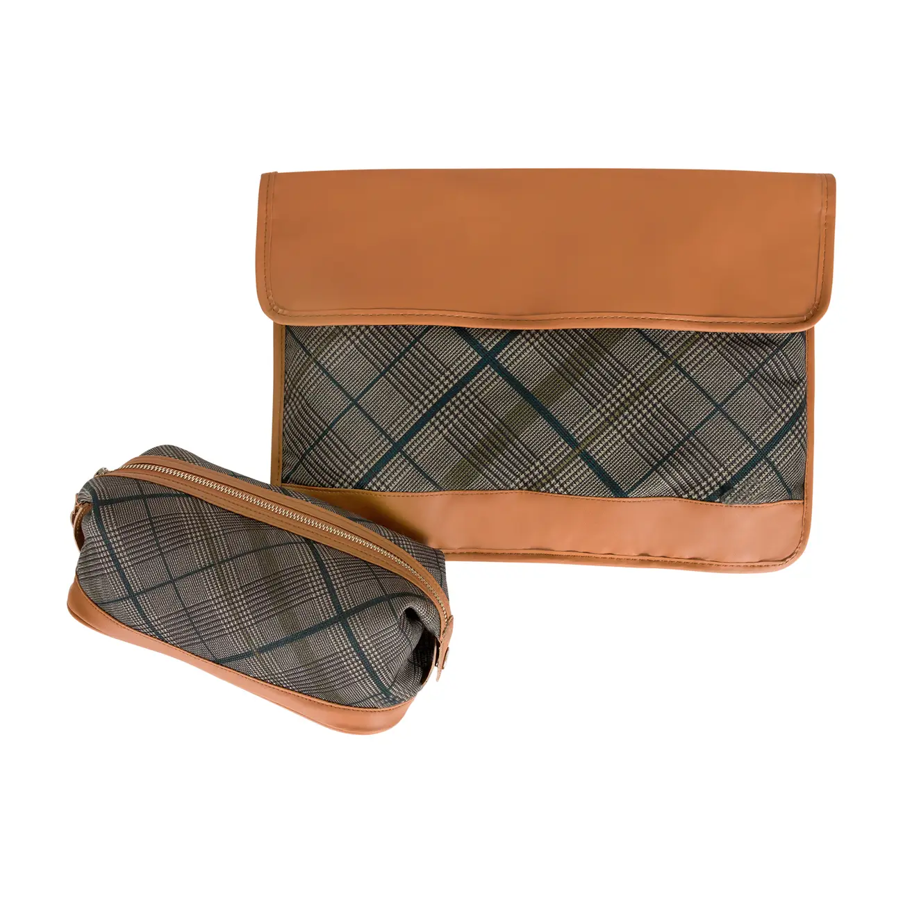 NÉCESSAIRE PLAID - MARROM/ENGLISH GREEN - Foto 11