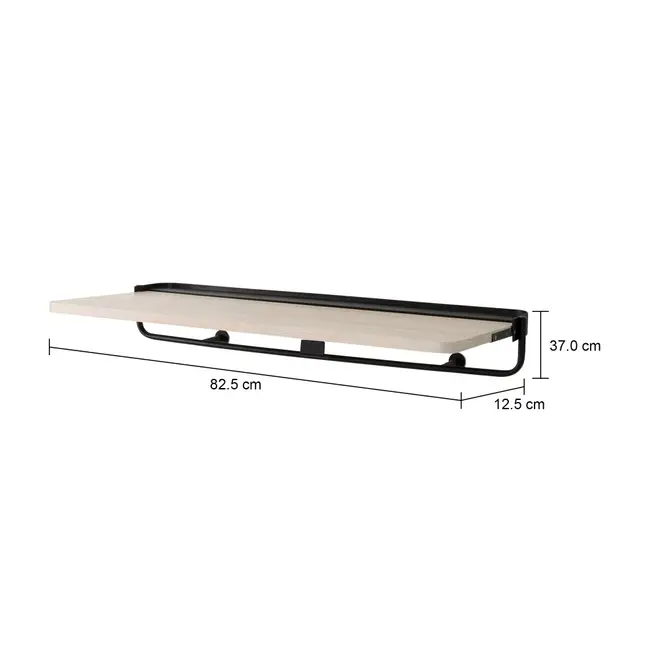 FLIG ESCRIVANINHA PARA PAREDE DOBRÁVEL 82 CM X 40 CM - PRETO/NATURAL WASHED - Foto 7
