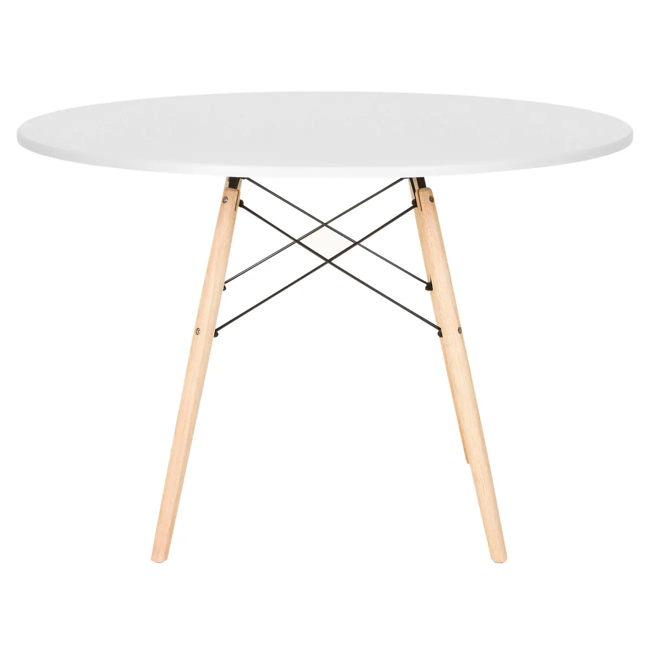 MESA DE JANTAR REDONDA 1,10 M EASY WOOD - SERINGUEIRA/BRANCO - Foto 1