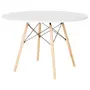 MESA DE JANTAR REDONDA 1,10 M EASY WOOD - SERINGUEIRA/BRANCO - Foto 2