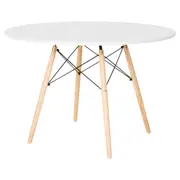 MESA DE JANTAR REDONDA 1,10 M EASY WOOD - SERINGUEIRA/BRANCO - Foto 2