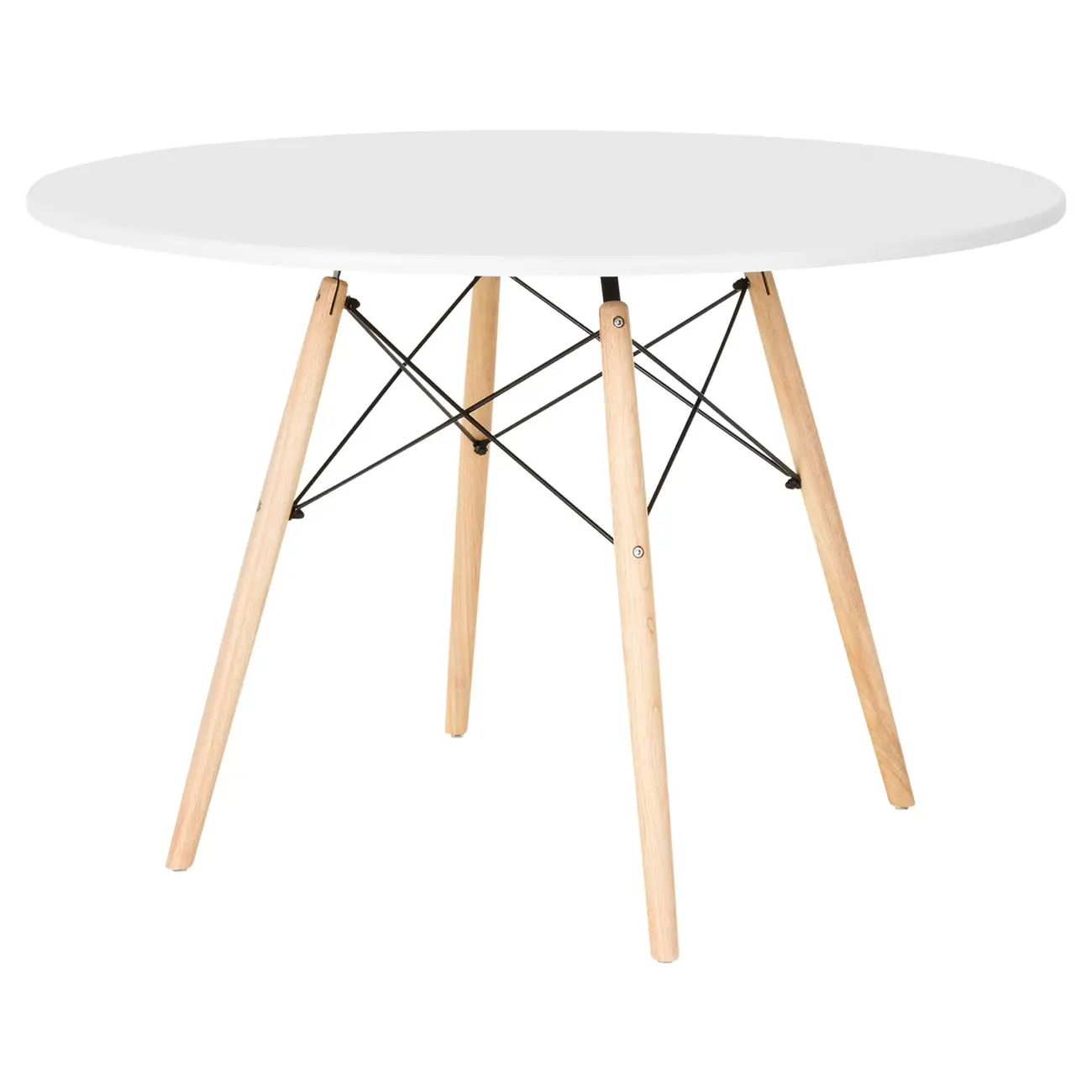 MESA DE JANTAR REDONDA 1,10 M EASY WOOD - SERINGUEIRA/BRANCO - Foto 2