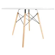 MESA DE JANTAR REDONDA 1,10 M EASY WOOD - SERINGUEIRA/BRANCO - Foto 4
