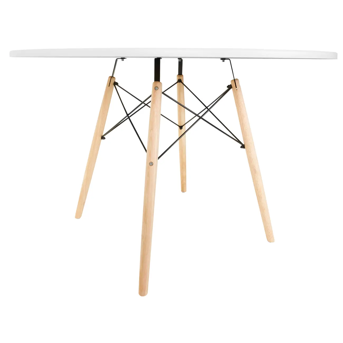 MESA DE JANTAR REDONDA 1,10 M EASY WOOD - SERINGUEIRA/BRANCO - Foto 4