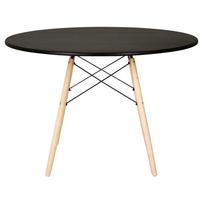 MESA DE JANTAR REDONDA 1,10 M EASY WOOD - SERINGUEIRA/PRETO - Foto 1