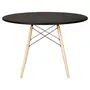 SERINGUEIRA/PRETO - MESA DE JANTAR REDONDA 1,10 M EASY WOOD