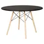 MESA DE JANTAR REDONDA 1,10 M EASY WOOD - SERINGUEIRA/PRETO - Foto 2