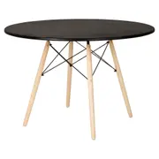 MESA DE JANTAR REDONDA 1,10 M EASY WOOD - SERINGUEIRA/PRETO - Foto 2