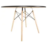 MESA DE JANTAR REDONDA 1,10 M EASY WOOD - SERINGUEIRA/PRETO - Foto 4