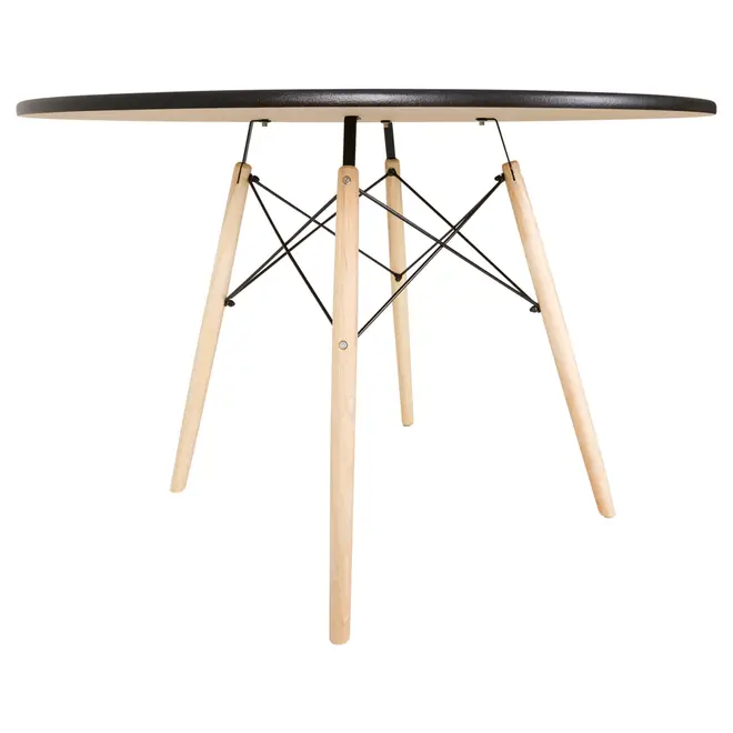 MESA DE JANTAR REDONDA 1,10 M EASY WOOD - SERINGUEIRA/PRETO - Foto 4