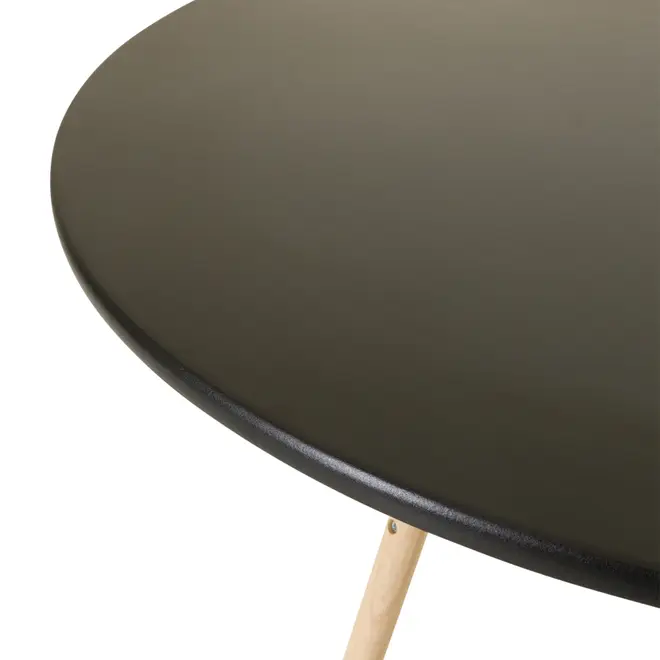 MESA DE JANTAR REDONDA 1,10 M EASY WOOD - SERINGUEIRA/PRETO - Foto 5