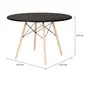 MESA DE JANTAR REDONDA 1,10 M EASY WOOD - SERINGUEIRA/PRETO - Foto 6