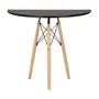 MESA MEIA LUA 90 CM X 46 CM EASY WOOD - SERINGUEIRA/PRETO - Foto 1