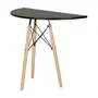MESA MEIA LUA 90 CM X 46 CM EASY WOOD - SERINGUEIRA/PRETO - Foto 2