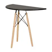 MESA MEIA LUA 90 CM X 46 CM EASY WOOD - SERINGUEIRA/PRETO - Foto 2